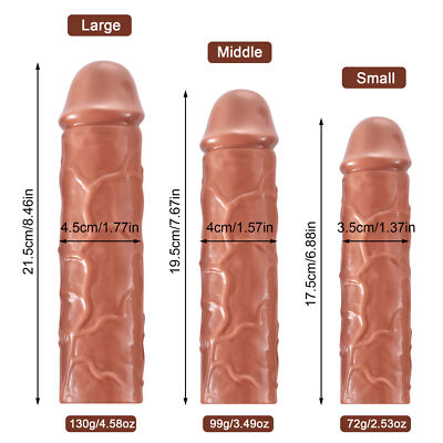 3x Penis Sleeve Set,Big Cock Extender Penis Enlarger Extension sex toys For  Men | eBay