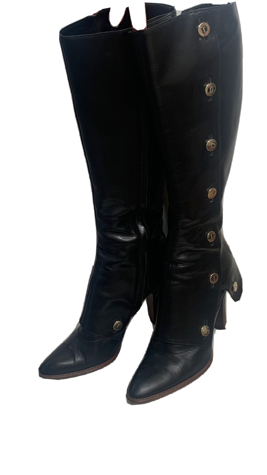 Scarpe stivali al ginocchio Saint Laurent da donna neri $1795 taglia US 7 8 EU 37 38 *Mancata corrispondenza*