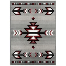 Home Dynamix Premium Sagrada Southwestern Geometric Area Rug Grey/Red 7'8"x10'7"