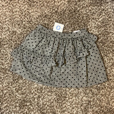 Mayoral Pretty Girls Black Gray Wool Blend Skirt Adjustable Waist Size 8 NWT