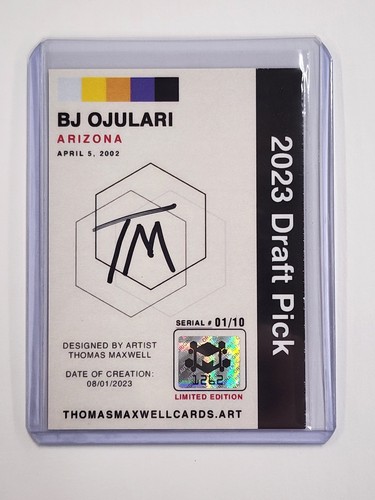 BJ Ojulari Artist Signed Football Art Card 1/10 - Picture 2 of 2