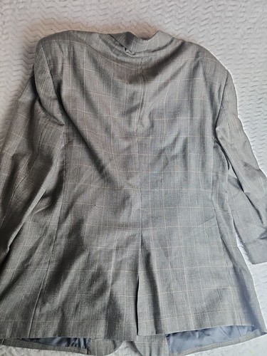 BLAZER UOMO JOS A.BANK BLU, BIANCO E GRIGIO SETA FIRMATO/TAGLIA 50 REG/USATO - Foto 7 di 8