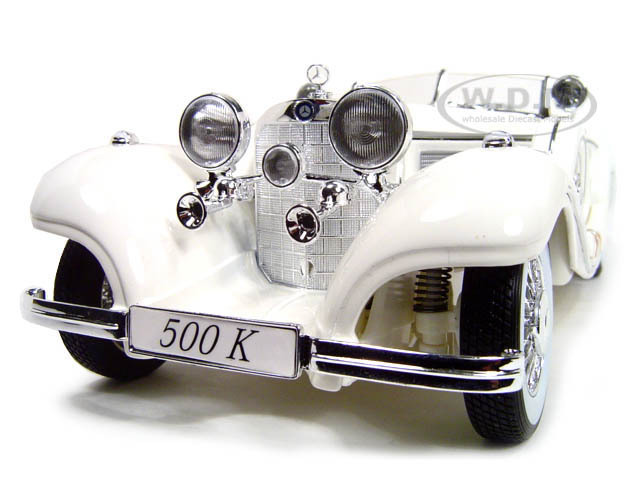 1936 MERCEDES 500 K SPECIAL ROADSTER WHITE 1/18 DIECAST MODEL CAR