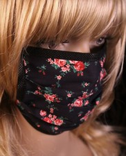 Face Mask Victorian Roses Reusable Cotton Face Mask Black or White
