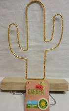 Garden Party Wire Frame Cactus Light Up LED 10.5" Tabletop Decor