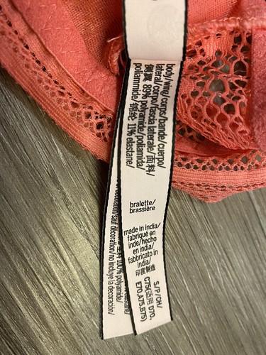 Reggiseno Victoria's Secret rosa in pizzo stile bralette taglia small - Foto 4 di 4