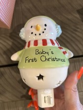 Grasslands Road Snowman Night Light Baby's 1st Christmas Keepsake Nursery Decor