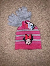 MINNIE MOUSE BEANIE AND GLOVE SET DISNEY BRAND NEW KNIT Hat WINTER CUTE GIRLS