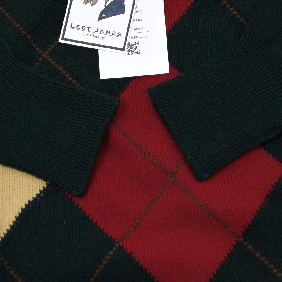 PETER SCOTT Pullover Gr 38 ca 54cm Argyle 100% Wolle Wool Made Scotland Grün Gre - Bild 3 von 4