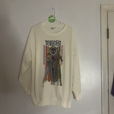 Marvel Black Panther Wakanda Forever Sz. Lg. L/ Sleeve L Cotton Blend Sweatshirt