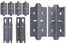 Steel Post Coupling Outer in Grey, 4 Couplers (4" H x 1.375" W x 1.375" D)