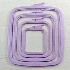 Nurge Embroidery Cross Stitch Square Oblong Rectangle Plastic Frame x4 Lilac