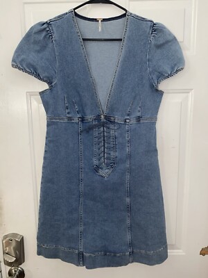 chinese dress ladies Lace Up Denim Midi Dress – Ceili Boutique