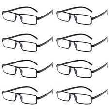 8PK Unisex Unbreakable Lightweight Reading Glasses Blue Light Blocking Readers