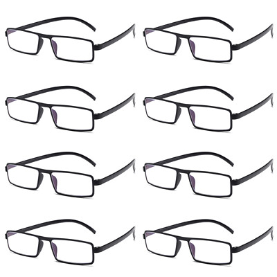 8PK Unisex Unbreakable Lightweight Reading Glasses Blue Light Blocking Readers
