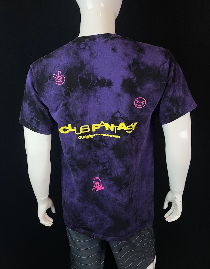 Club Fantasy Playtime Purple Tie Dye Made In USA Our Time T Shirt