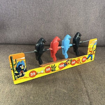 Vintage Crow Shoot Pop Shot Zielscheibe Schießspiel von Marx Toys 50er Blech