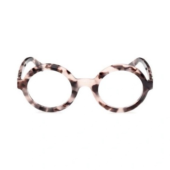 Moncler ML5194 055 Pink Havana Round Bold Plastic Eyeglasses Frame 48-26-140