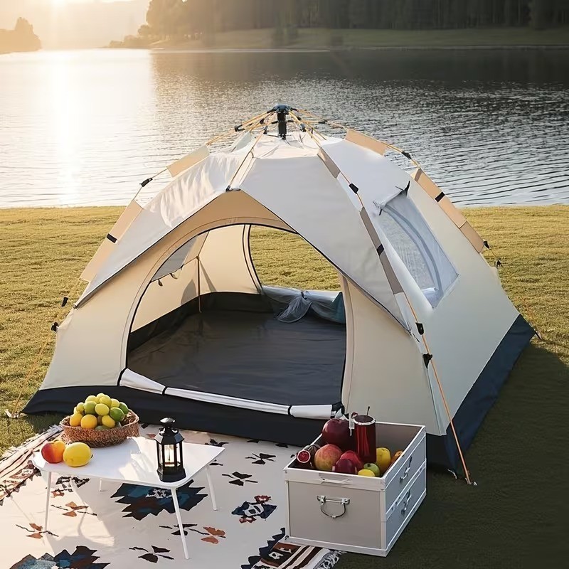 3-4 Person Automatic Camping Tent Hiking Instant Canopy Pop Up Tents Waterproof