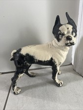 Antique Hubley Boston Terrier CAST IRON DOG DOORSTOP 10” Tall
