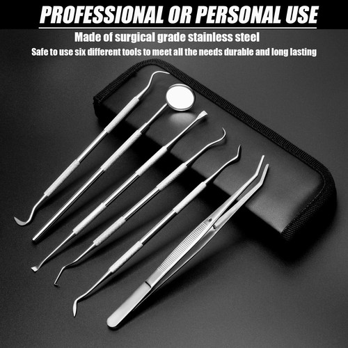 Dental Hygiene Tool Set Stainless Steel Pick and Tweezers, Gum Floss,... - Picture 2 of 6