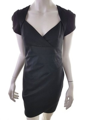 HOT TIN ROOF Damen Bleistiftkleid Gr. 40 Schwarz Kurzer Ärmel Knielang