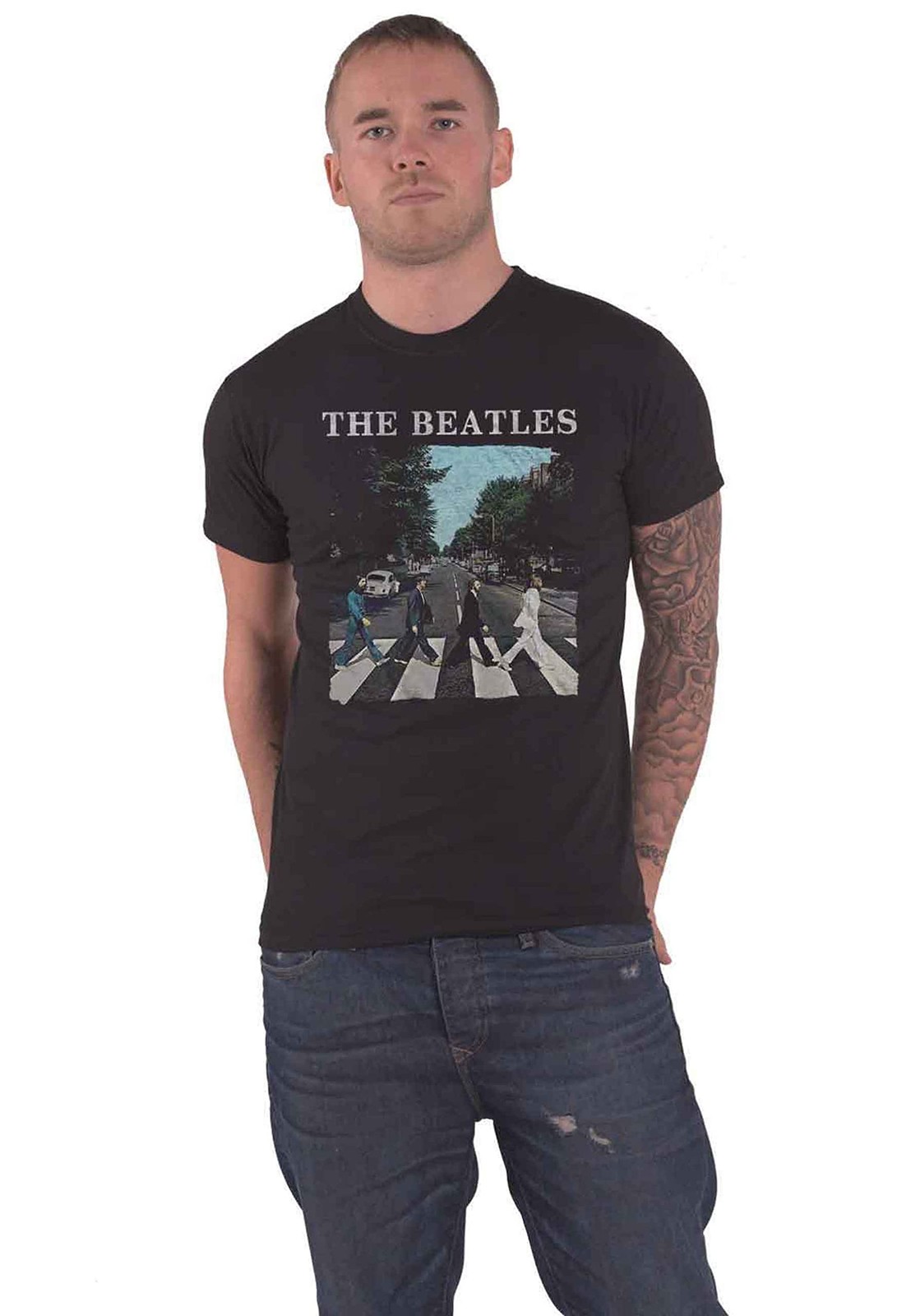 The Beatles Mens Abbey Road and Logo Short Sleeve 5XL Black 5690₽