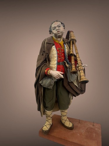 Coppia Zampognari 31/38 cm Presepe Arte Presepiale Pastore Meraviglia - Foto 13 di 22