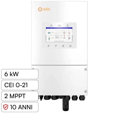 V-Tac Solis Hybrid Wechselrichter 6kW On/Off Grid IP66 IEC 0-21 | Photovoltaik Einphasig