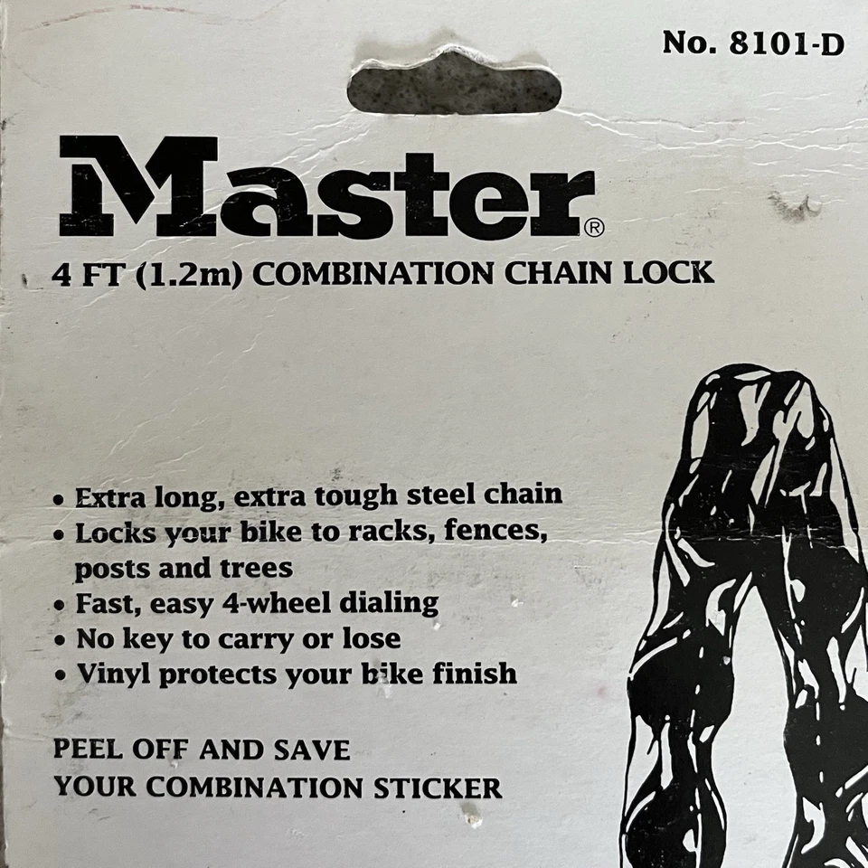 NOS Vintage Master  Lock Bike Combination Lock 4ft Pink Vinyl Coated Chain - Image 3 of 4