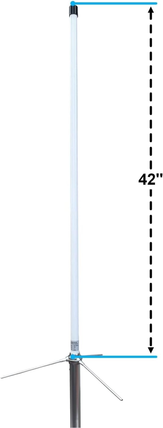 GR100 GMRS Base Antenna, 462-467Mhz, High Gain 7.5 Dbi Fiberglass GMRS Base Stat