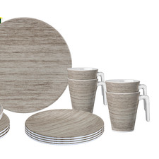 Brunner Midday Sequoia Melamin-Geschirrset 12-tlg Braun – Bild 4