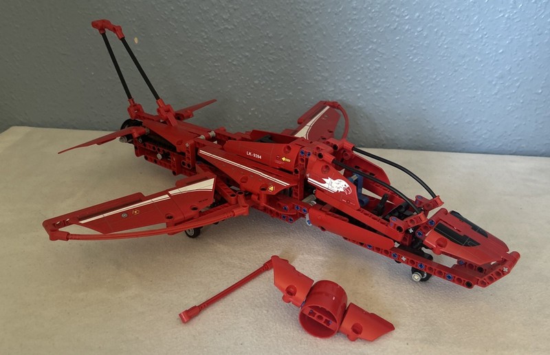 LEGO Technic 9394 Red Fighter Jet Propeller Plane