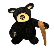 Big Sky Carvers Bearfoots Black Bear With Walking Stick Posable Plush 13"
