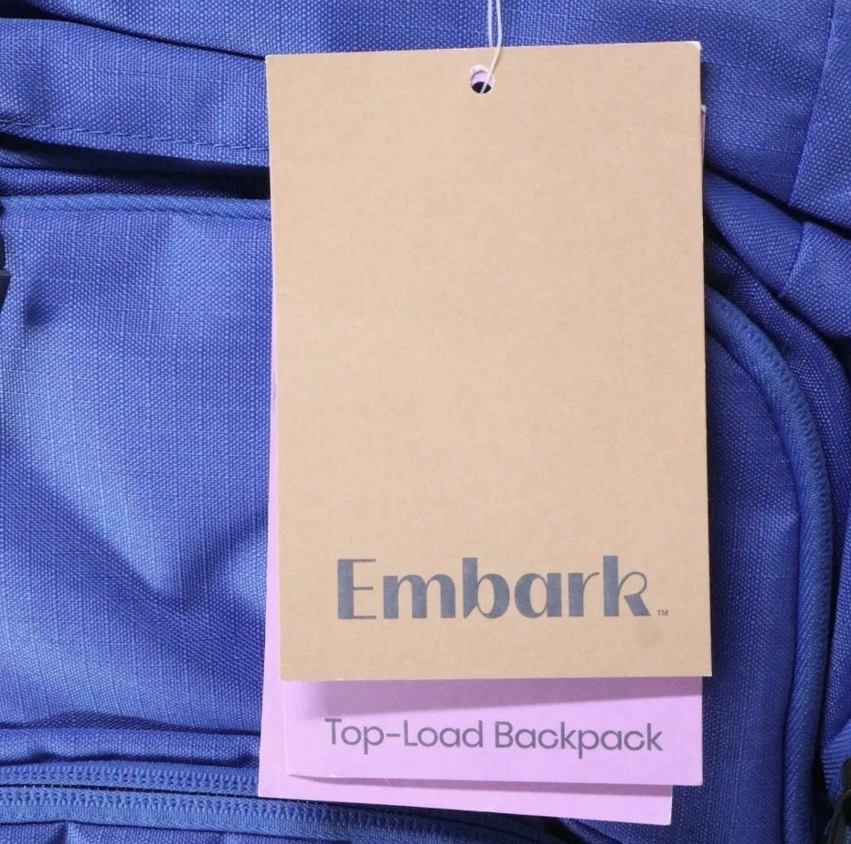 Mochila de carga superior Embark de 17" con bolsillo para gafas de sol forradas de lana - azul Foto 3 de 4