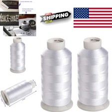 Two Large Spools White Bobbin Thread 60WT 5500 Yards Perfect for Sewing Projects