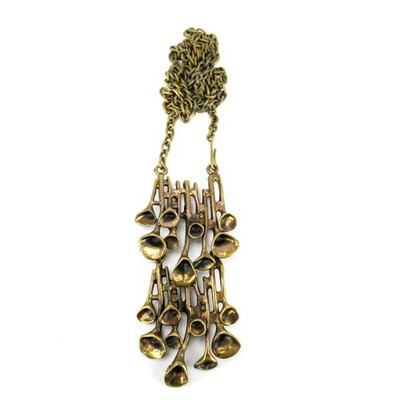 HANNU IKONEN Bronze Collier Renmoosblüte Vintage Finnland Modernist Brutalist