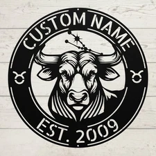 Custom Constellation Metal Sign Taurus Zodiac Art Star Astrology Home Decor Gift