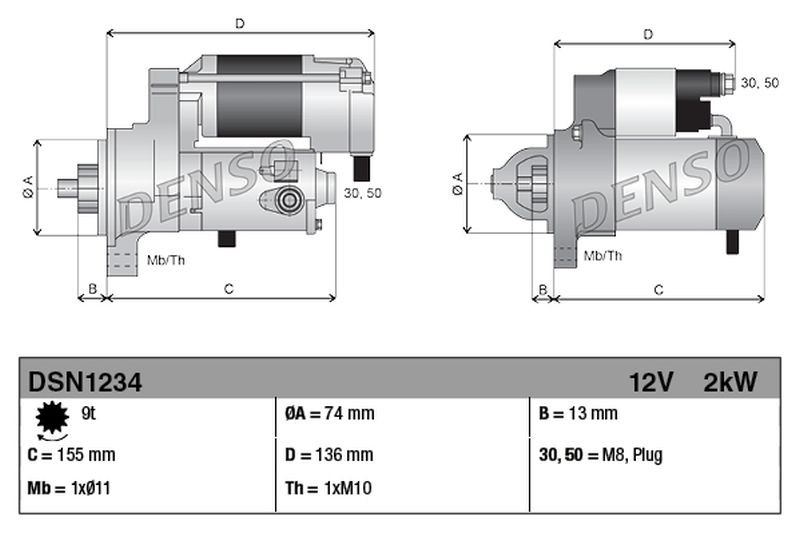 Denso Starter Motor DSN1234