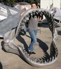 Megalodon fiberglass shark jaws XL with 2 rows of teeth 352-228-1817
