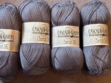 🧶200g Cascade Yarns Cherub BABY Soft Yarn Wool DK Shade Grey/Mauve Same Dye Lot