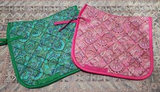 HKM, paisley dressage pad, pink, green Full