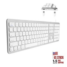 Wired Keyboard for Mac with USB Ports for Mouse - Compatible Apple Keyboard