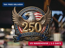 1776-2026 Independence Anniversary Patriotic Eagle Vinyl Sticker - American Flag
