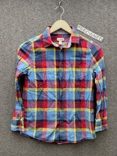 Cat Jack Girl's Boy's Multicolor Plaid Button Shirt Long Sleeve M 8-10