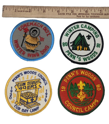 3 Vintage Penns Woods Council Boy Scout Council Patches 1 Winter Wing Ding Patch