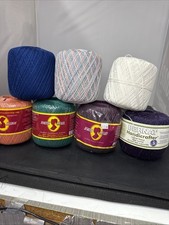 various brands of crochet thread assorted colors 7 skeins
