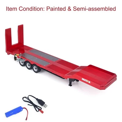 LowPrice 3Axle Plastic Semi Trailer Flatbed 1502 for 1/18 Tractor Truck RC Lorry - Image 1 of 4