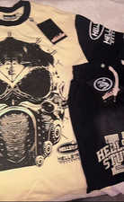 Hellstar Men's 2-Piece Graphic Tee  Pants Set Black/White L Drawstring Pockets