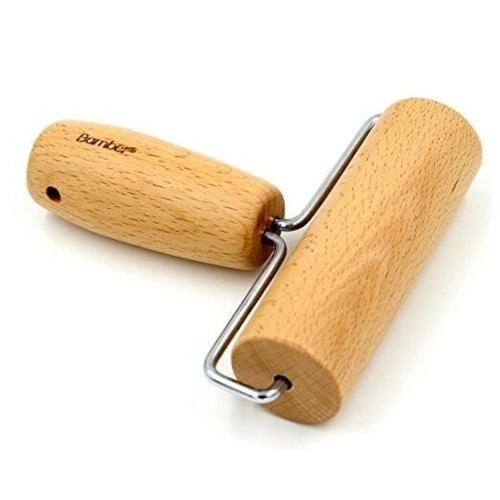 Dough Roller Beech Wood Rolling Pin for Baking Pastry Pizza, 4.3-Inch Smooth